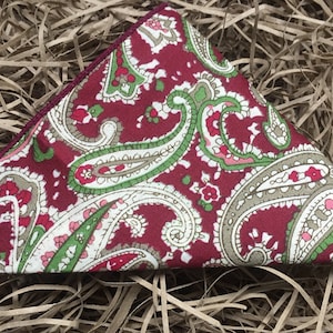The Paisley: Red Paisley Pocket Square, Cotton Pocket Square, Pocket Squares For Men