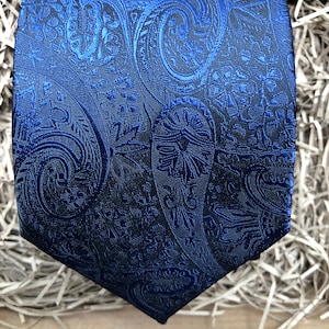The Paisley Blue Necktie: Paisley Necktie, Mens Necktie, Men&#39;s Gifts, Wedding Ties, Skinny Tie