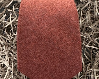 The Skyrocket Burnt Orange Tie in 3 Widths: Wide 8cm, 7cm Standard Width and 6cm Skinny Tie, Burnt Orange Wedding Tie , Rust Tie