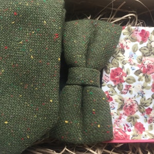 Das Moos und die Rose: Olivgrüne Krawatte, Wollkrawatten, Grüne Fliege, Vintage Stil, Tweed Krawatten, Hochzeitskrawatten
