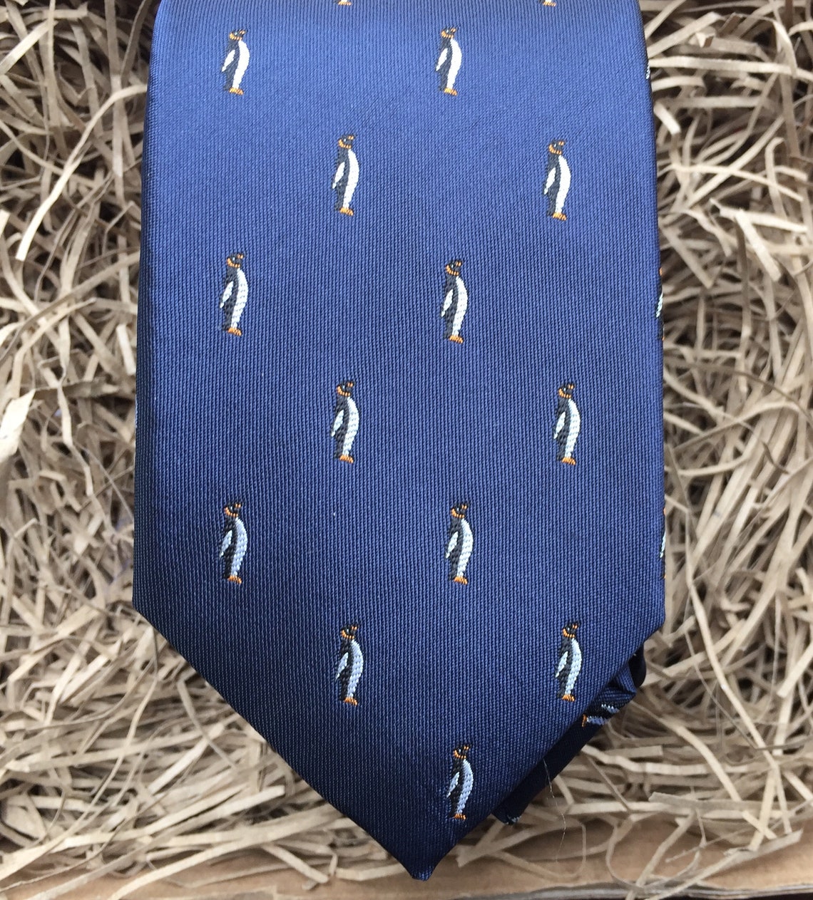 The Penguin: Blue Mens Tie With Penguin Design Mens Ties - Etsy UK