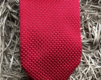 The  Hibiscus Red Necktie: Red Knitted Necktie, Red Men's Tie, Ties for Men, Ties For Men, Wedding Ties, UK