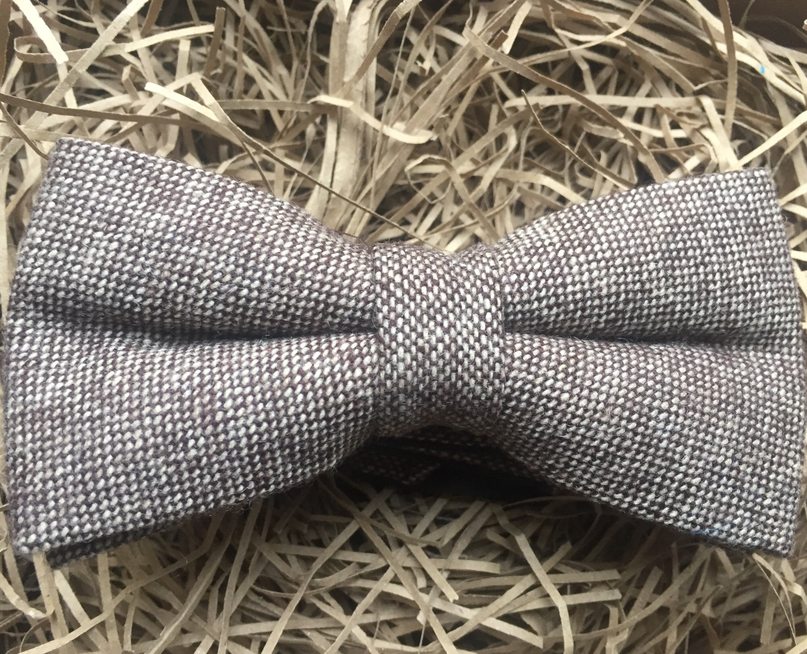 USA Grey Houndstooth Tie Bowtie Set Silk Mens Adjustable Tuxedo Pre-tied Wedding 