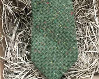 The  Moss Tie: Green Men's Tie, Green Tweed Tie, Moss Green Tie, Wedding ties, Ties For Men, Father's Day Gift, Men's Wool Anniversary GIft