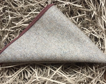 Lenço de bolso de lã bege: lenço masculino (8,5" quadrado)