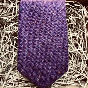 The Coneflower Necktie: Purple Flecked Tie for Men | Groomsmen Gifts, Wedding Ties, Purple Pocket Square
