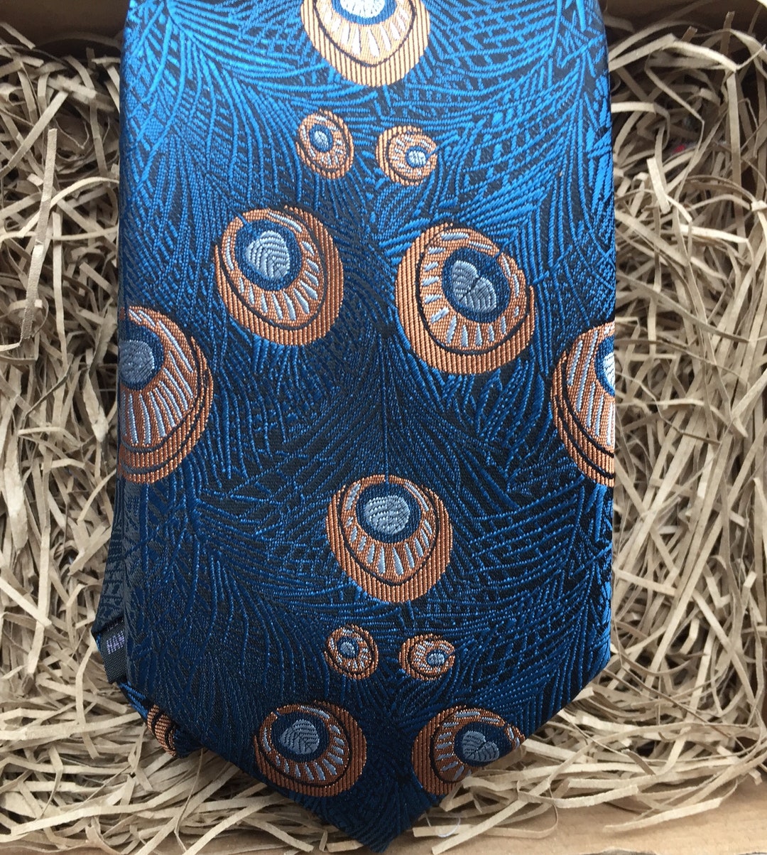 The Peacock Men's Ties, Peacock Feather Tie, Peacock Blue Tie, Ties