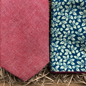 The Valerian: Dusky Pink Necktie and Floral Pocket Square, Dusty Pink Tie, Ties for men, Blue Wedding Ties, Pocket Square