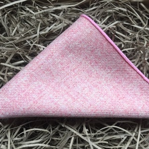The Carnation: Blush Pink Wool Pocket Square, Cotton Pocket Square, Pocket Squares For Men