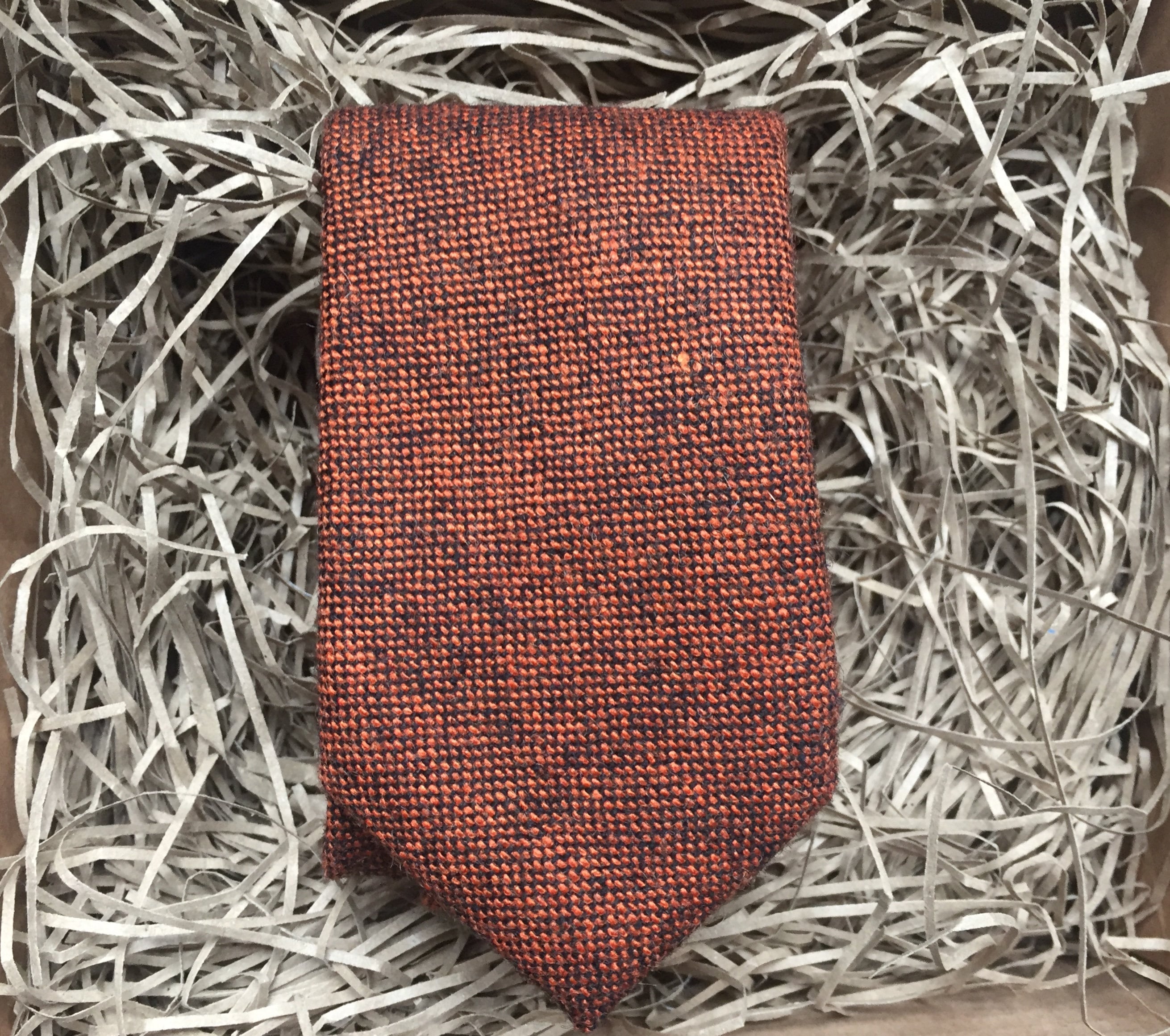 Skinny & Wide Width Tie | Orange Wedding Tie: The Maple Burnt Orange Tweed Tie | Wedding Ties | Men's Anniversary Gift | Graduation Tie