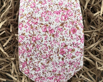 The Sweet Pea Floral Tie: Pink Tie |  Pocket Square | Blush Floral Tie | Dusky Pink Tie | Wedding Tie | Men's Gift