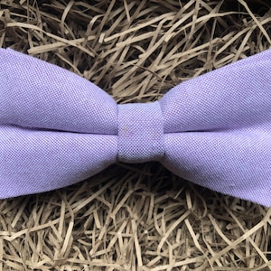 The Clover Lavender Bow Tie, Purple Bow Tie and Pocket Square, Wedding Bow Tie, Pastel Purple Bow Ties