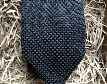 Corbata de punto negra: corbata de punto para hombre, corbata de boda