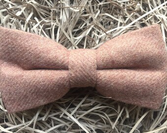 The Basswood: Camel Men's Wool Pre-Tied Bow Tie - Vintage Look, Brown Bow Tie, Ideal Men's Christmas Gift for Weddings