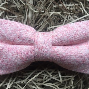 The Carnation Bow Tie: Blush Pink Pre-Tied Wool Bow Tie, Wedding Tie, Groomsmen, Wool Ties, Wedding Attire, Ties for Men, Pink Bow  Tie