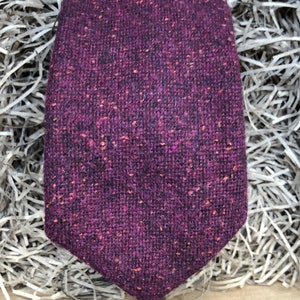 The Bear River:  Dark Purple / Burgundy Red Flecked Tie Purple Ties for men, Groomsmen Gifts, Purple Wedding Ties, Gifts For Men