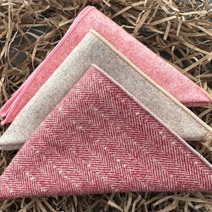Juego de pañuelos / Juego de pañuelos de bolsillo rosa pastel / Pañuelos, Regalos únicos para padrinos de boda, Regalos para hombres, Regalos de San Valentín para hombres, Pañuelo