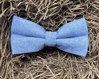 De Bluebell strikje: blauwe vooraf gebonden strikje, Blue Cotton Bow tie, mens strikjes, bruiloft strikje, mannen geschenken, mannen strikjes