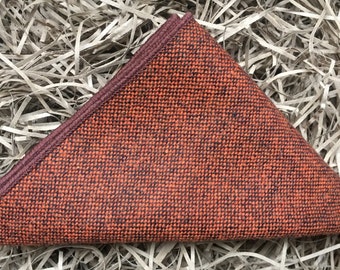 Pochette de costume orange brûlé The Maple, cadeaux de Noël, cadeaux de garçons d'honneur, pochette de costume en laine marron rouillé, pochettes de costume pour hommes