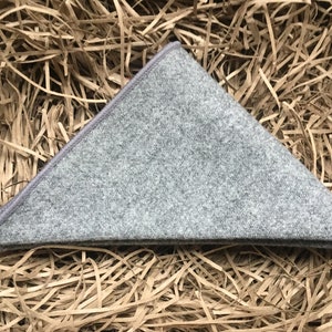 The Birch: Silver Grey Men&#39;s Wool Pocket Square, Grey Pocket Square, Grey Wool Pocket Square, Mens Gifts