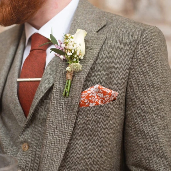 Premium Burnt Orange Rust Neckties for Men | Stylish Cotton Wedding Ties in Skinny Ties & Wide Tie Options | Unique Gifts for Him