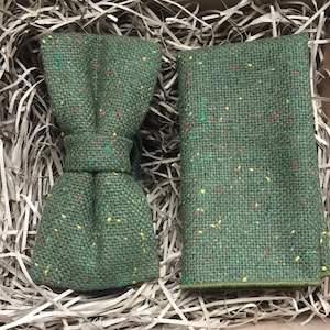 The Moss: Moss Green Bow Tie, Olive Green Bow Tie, Wool Bow Tie, Ties For Men, Wedding Ties