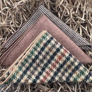 Men&#39;s Brown Pocket Square Hank Set, Men’s Handkerchiefs, Unique Groomsmen Gifts, Gifts For Men, Men&#39;s Valentines Gifts, Hanks