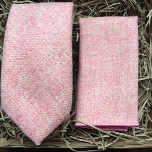 Die Nelke Krawatte und Einstecktuch | Rosa Krawatten für Hochzeit | Rosa Fliege | Blush rosa Krawatte | Blush Pink Fliege | Damen Krawatte | Kinderkrawatte
