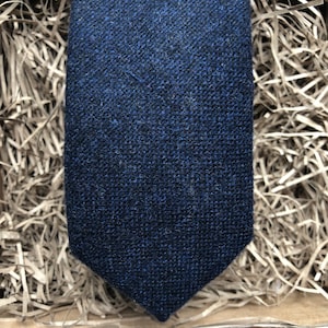 The Bellflower: Navy Blue Men&#39;s Tie, Blue Wool Neckties, Ties For Men, Wedding Ties, Men&#39;s Gifts, Groomsmen Gifts, Husband To Be Gift