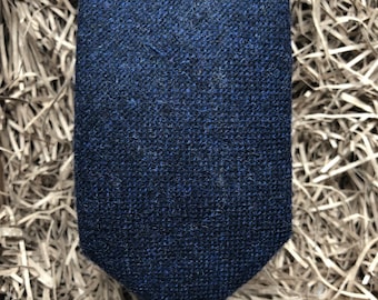 The Bellflower: Navy Blue Men's Tie, Blue Wool Neckties, Ties For Men, Wedding Ties, Men's Gifts, Groomsmen Gifts, Husband To Be Gift