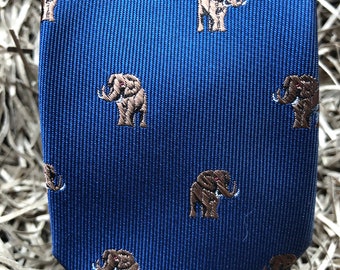 navy blue mens tie with elephant silhouette by Frederick Thomas FT3219 navy blue mens tie with elephant silhouette by Frederick Thomas FT3219