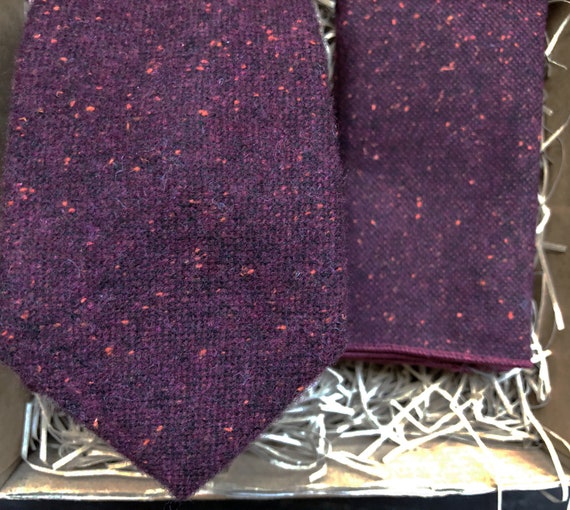 purple tweed tie