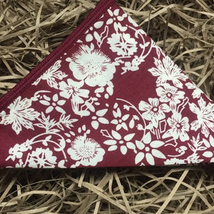 The Amaryllis Red Pocket Square Hankerchief, Cotton Pocket Square, Floral Pocket Squares For Men, Hanks. Cotton Hankerchief for Men