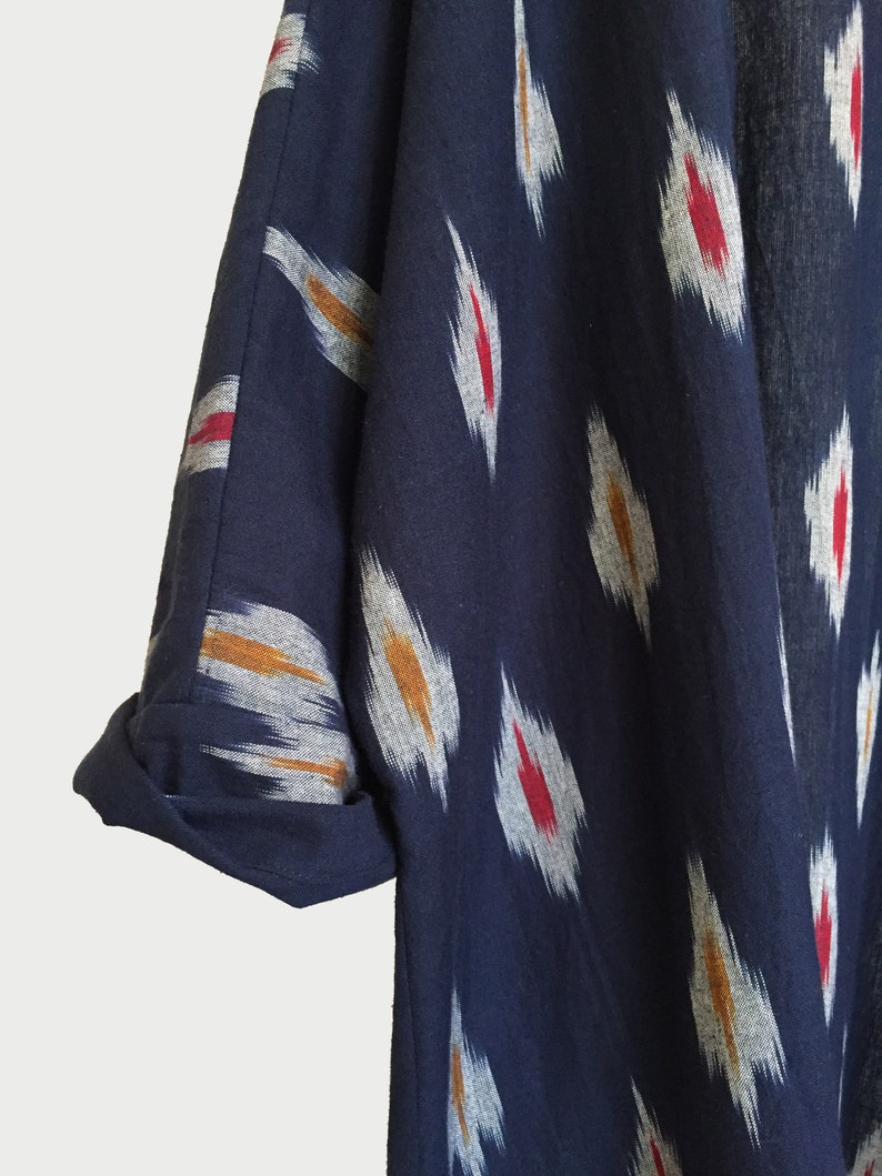 Dark Blue Ikkat OverShirt