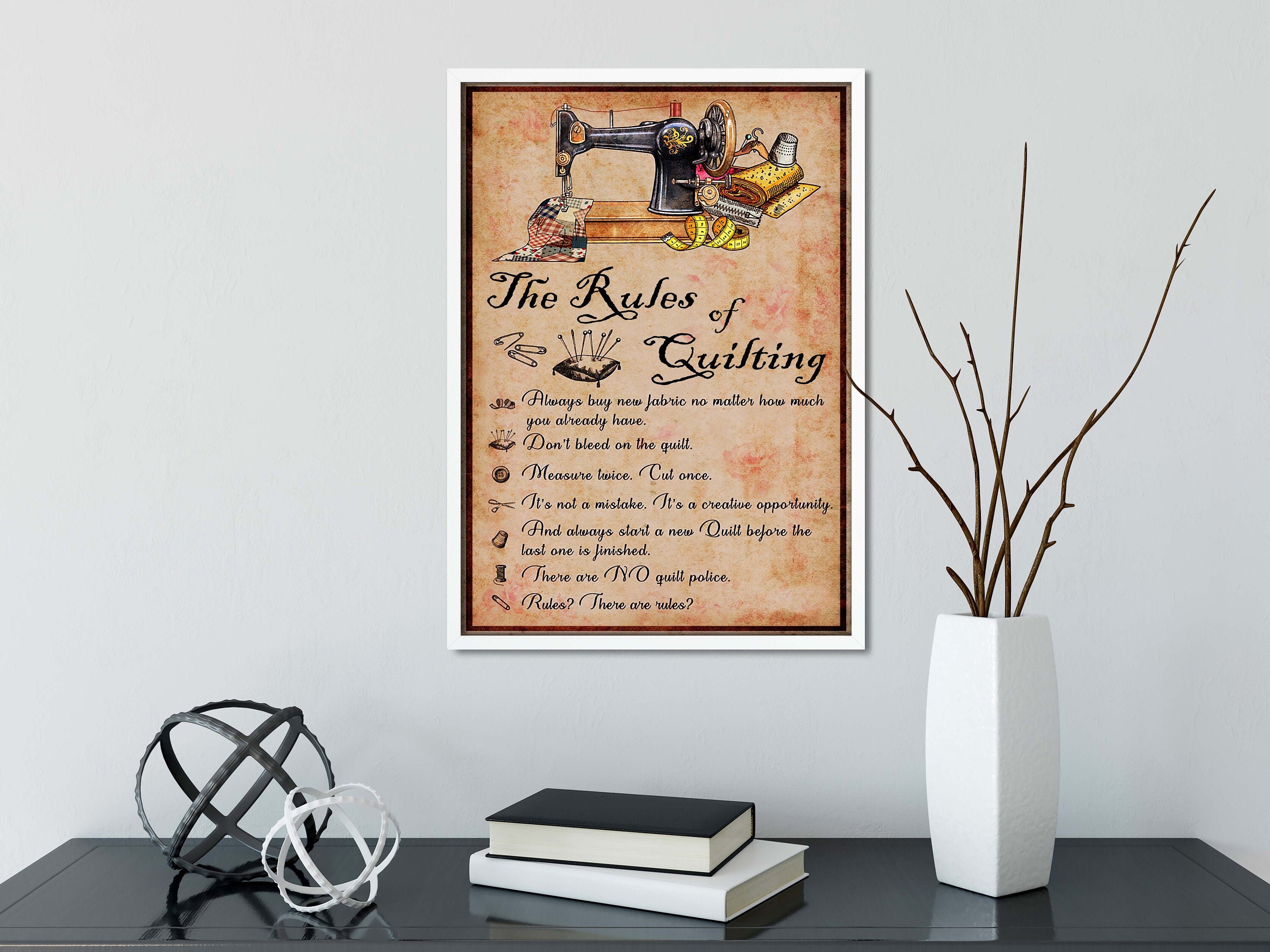 Sewing Rules of Quilting Sewing Poster sewing room decor Etsy