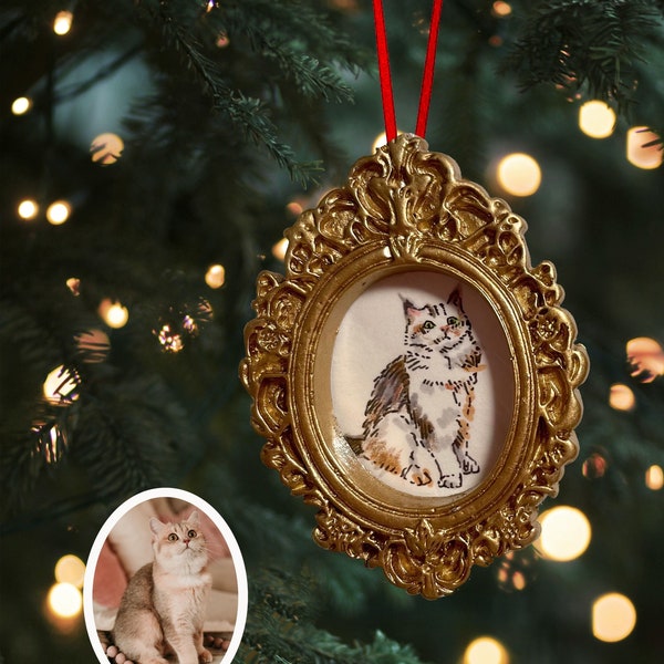 Custom Pet mini portrait / Custom Ornament or MAGNET / Pet Memorial / Pet Ornament / Custom Pet Portrait / Mini ornament custom drawing