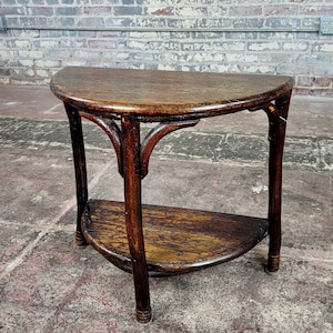 19th century Demilune Half Round Bentwood Side Table