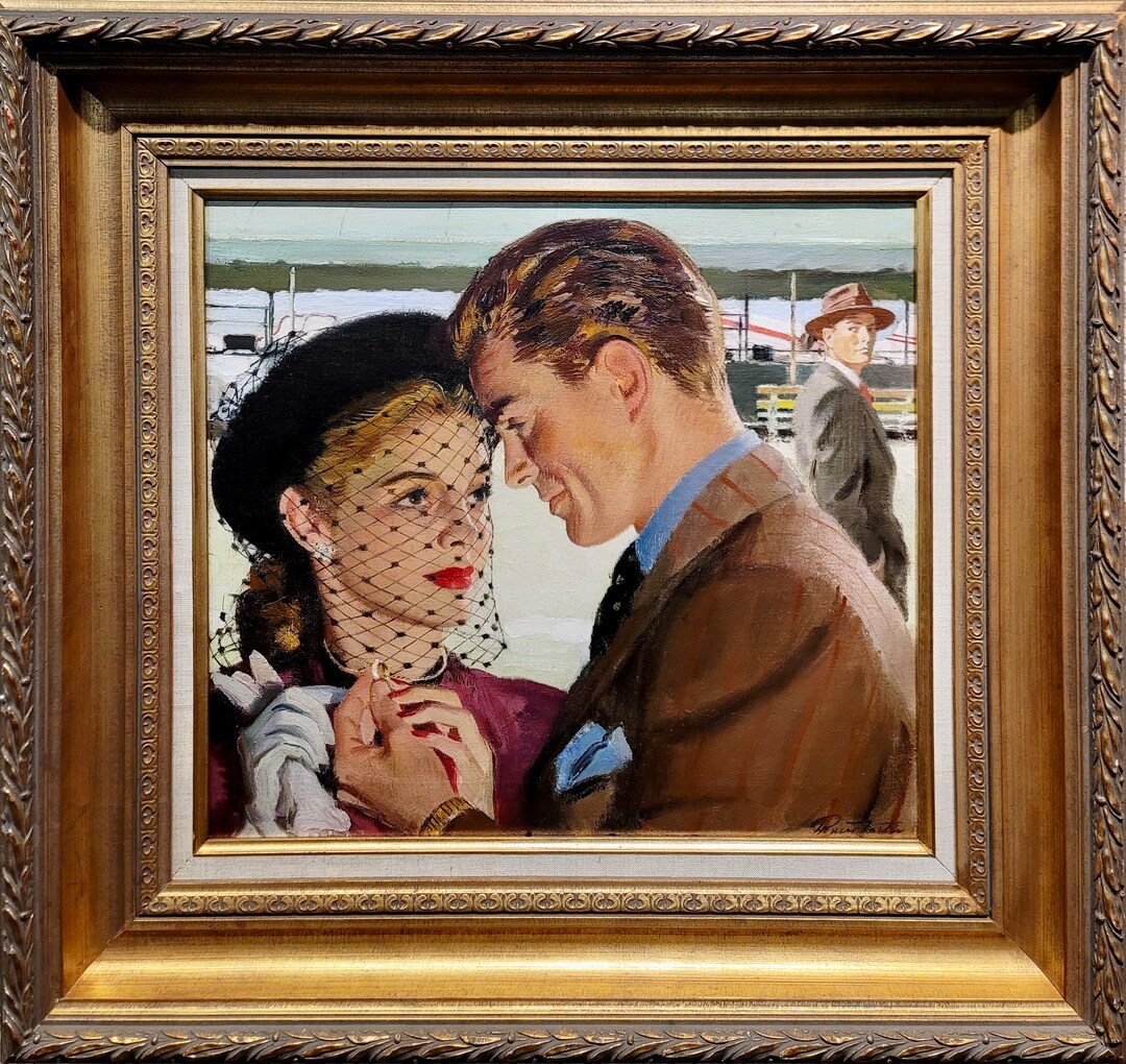 Pruett Alexander Carter the Wedding Ring at the Airport 1948 Oil