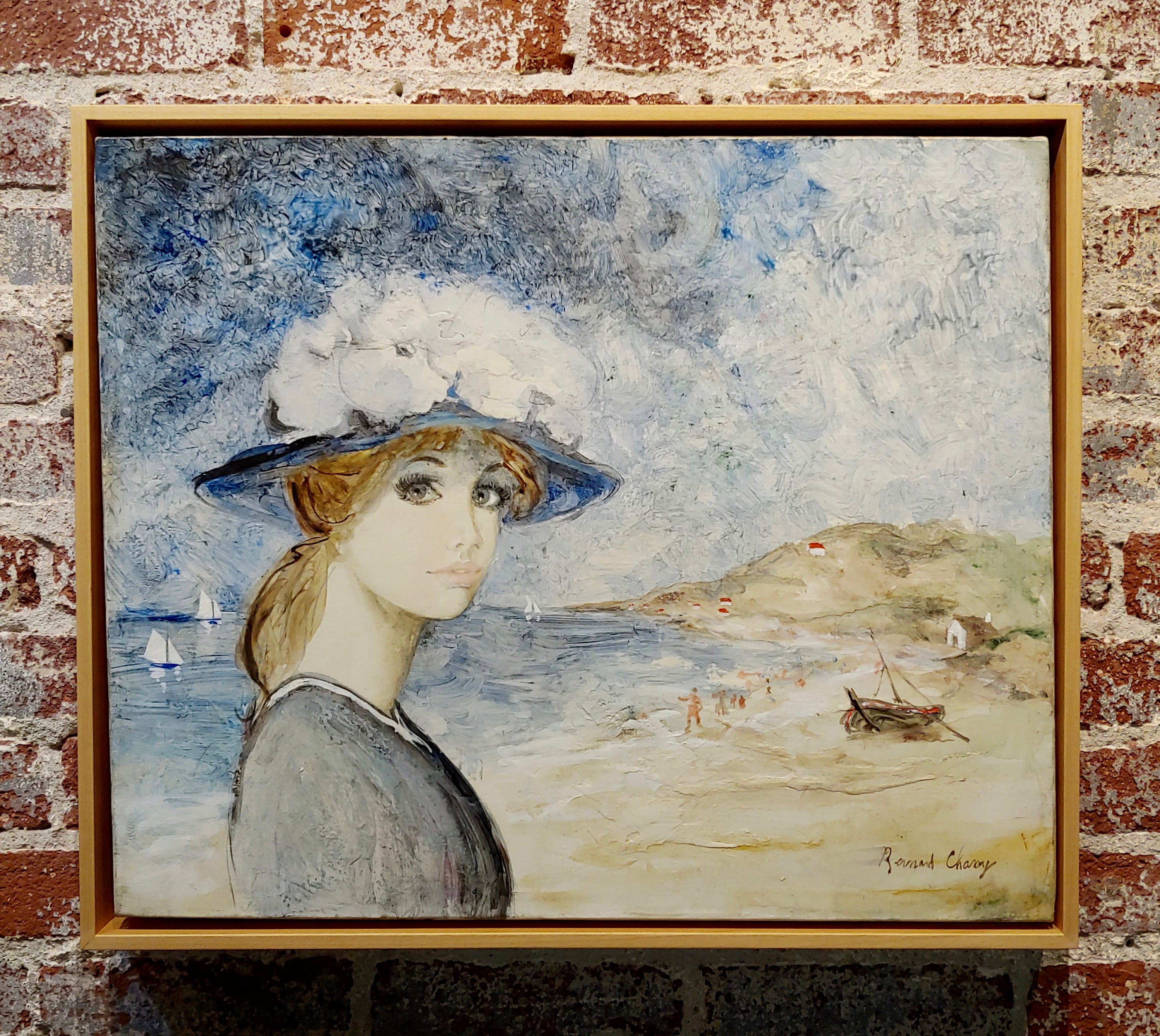 Bernard Charoy -portrait of a Young Girl in a South of France 