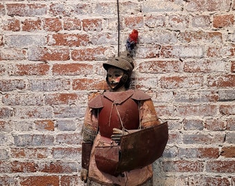 19th Century Sicilian Marionette Puppet Knight with Shield