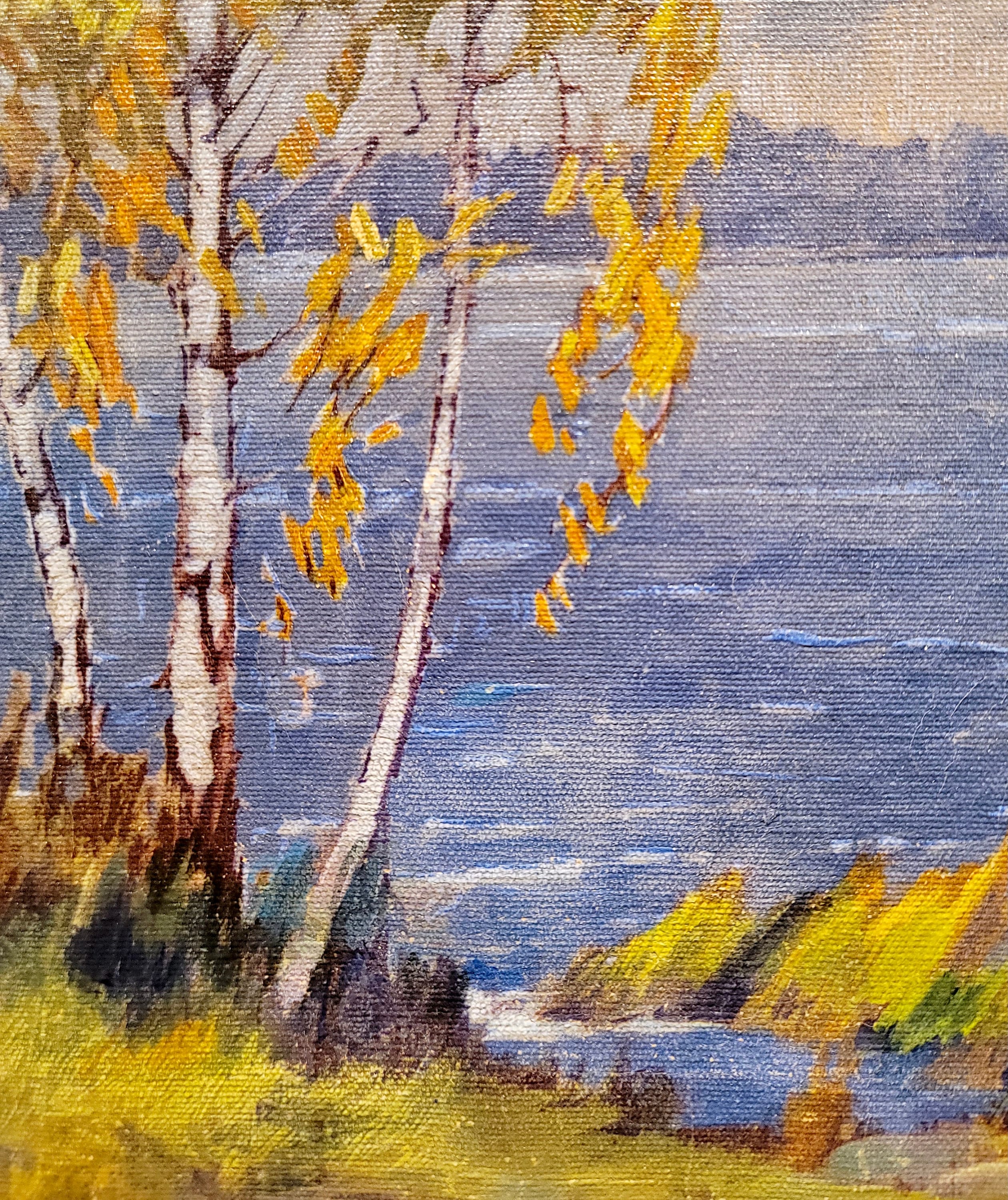 James Topping-1920s Summer Landscape at the Lake-oil Painting