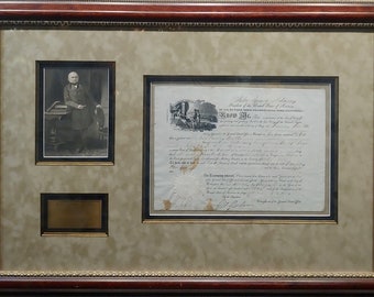 US President John Quincy Adams -Signed 1826 Authentic Land Grant