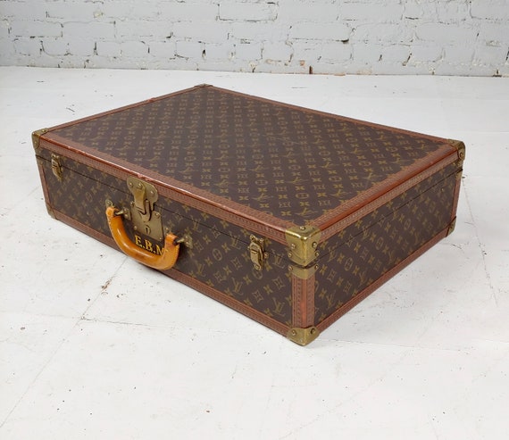 Louis Vuitton Bisten 55 - Original vintage Hard Leather Monogram Suitcase