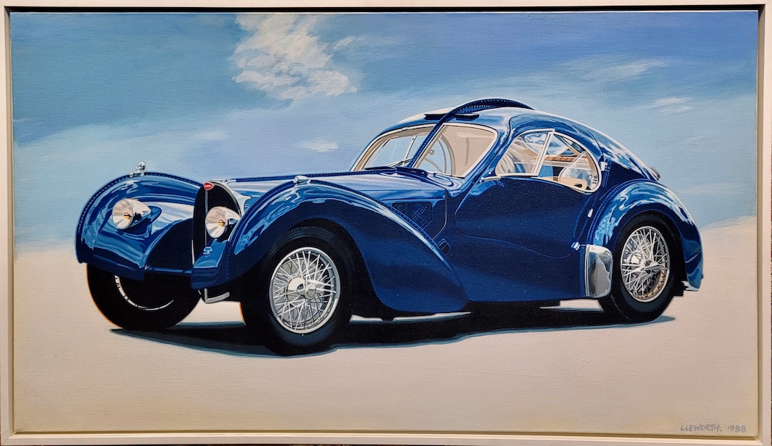 Harold James Cleworth -1938 Bugatti Type 57 SC Atlantic- Oil Painting ...