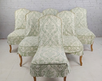 Robert Scott Fabulous Louis XV Leather upholstered Dining Chairs -Set of 6