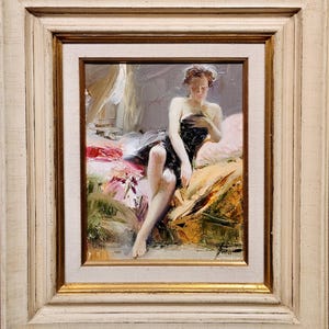 Giuseppe Pino - Young Girl Inner Thoughts - Oil painting