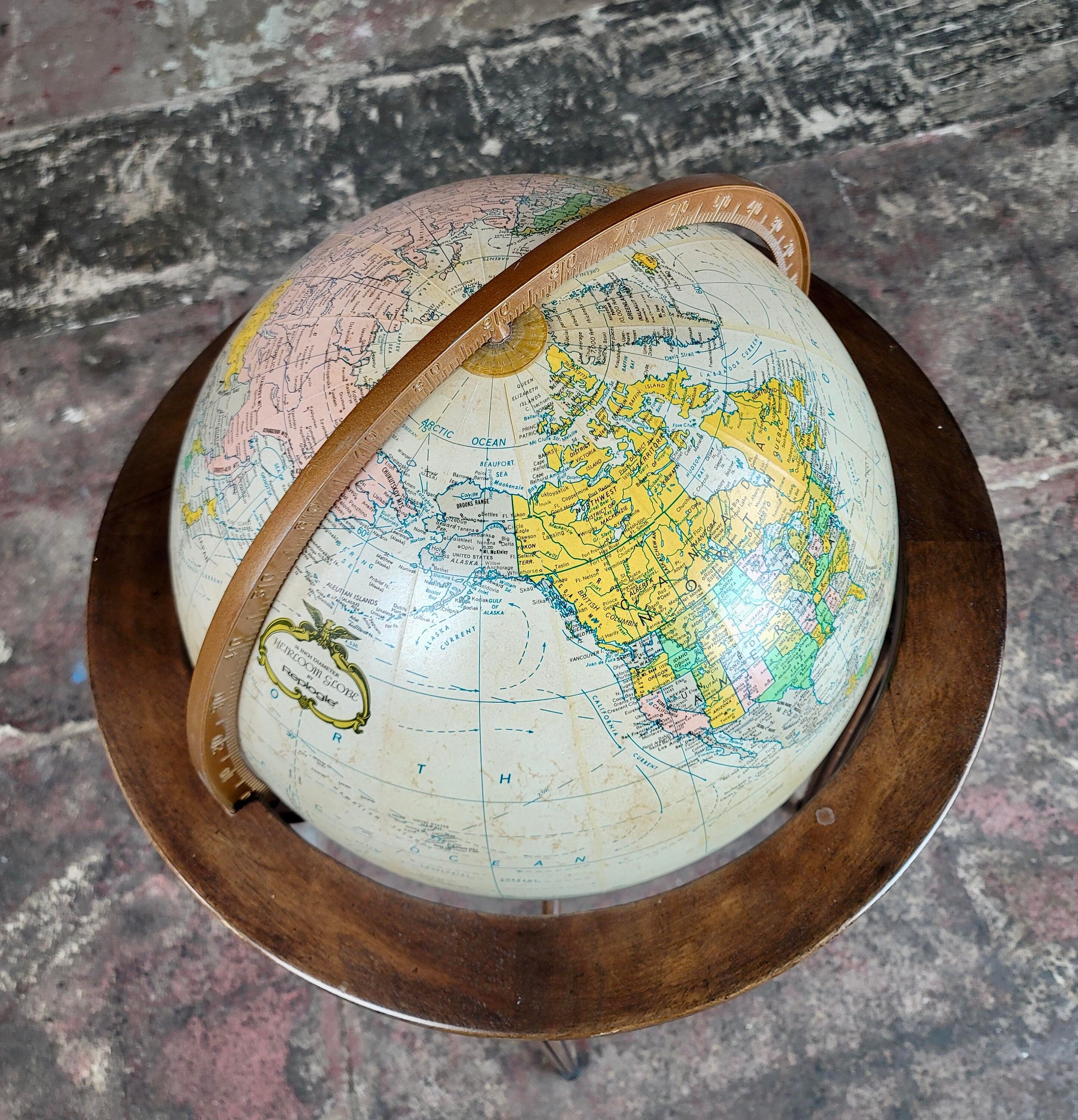 Replogle 1960s Vintage Illuminated 16" World Globe on Mahogany Stand - Etsy