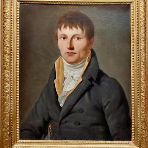 Retrato de un joven aristocrático francés-pintura al óleo del siglo 18 imagen 1