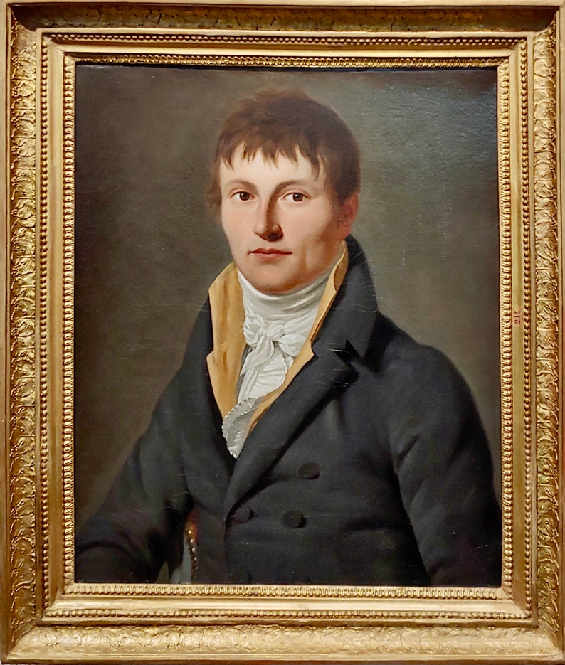 Retrato de un joven aristocrático francés-pintura al óleo del siglo 18 imagen 1