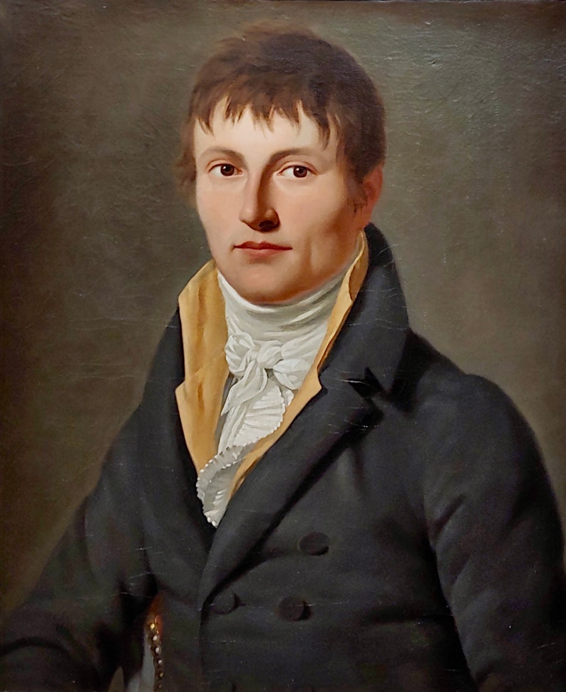 Retrato de un joven aristocrático francés-pintura al óleo del siglo 18 imagen 3